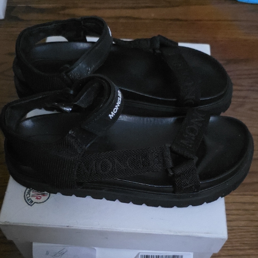 Moncler Black Strapped Sandals - Picture 5 of 6